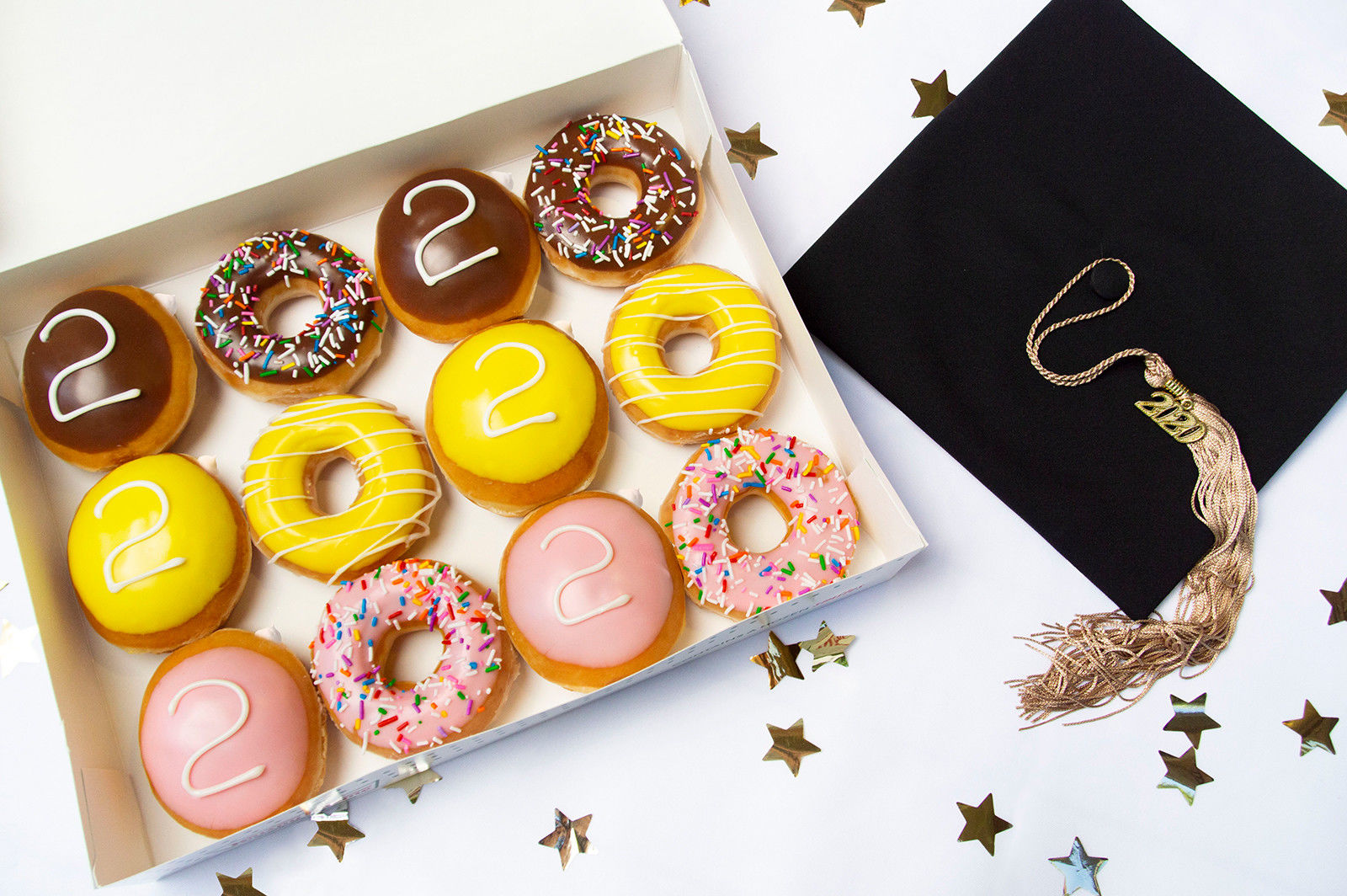 Krispy Kreme is giving away free donuts to graduating seniors dressed in their caps and gowns
